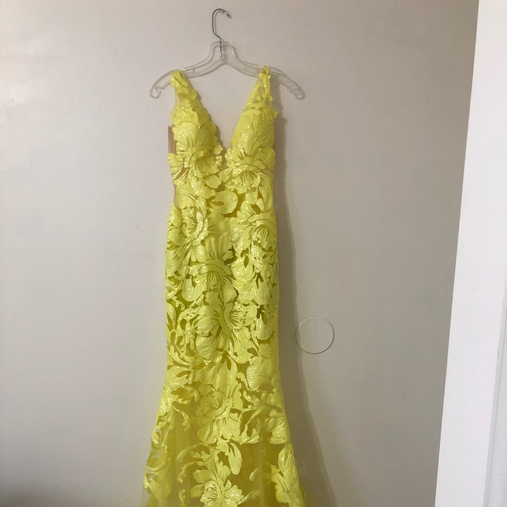 JOVANI 60283 LONG FLORAL SHEER SEQUIN FORMAL EVENING PROM DRESS V NECK GOWN